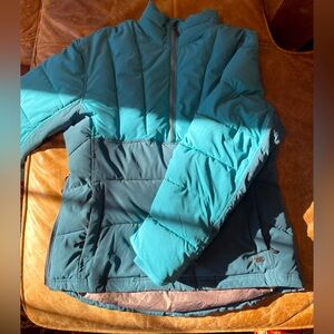 EMS teal colorblock puffer anorak
